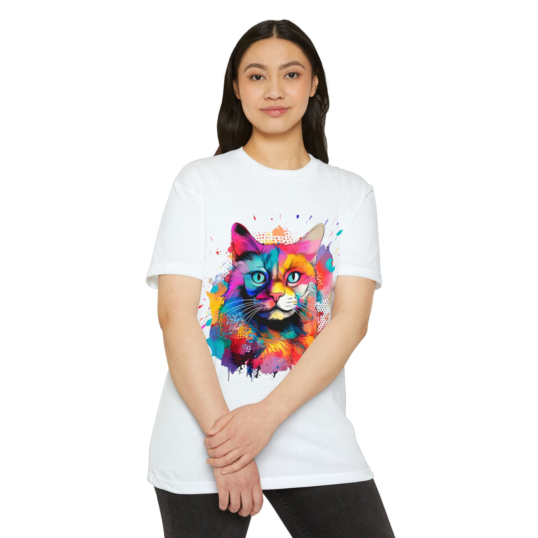 Color Burst Cat Top - Unisex Vibrant Art T-Shirt