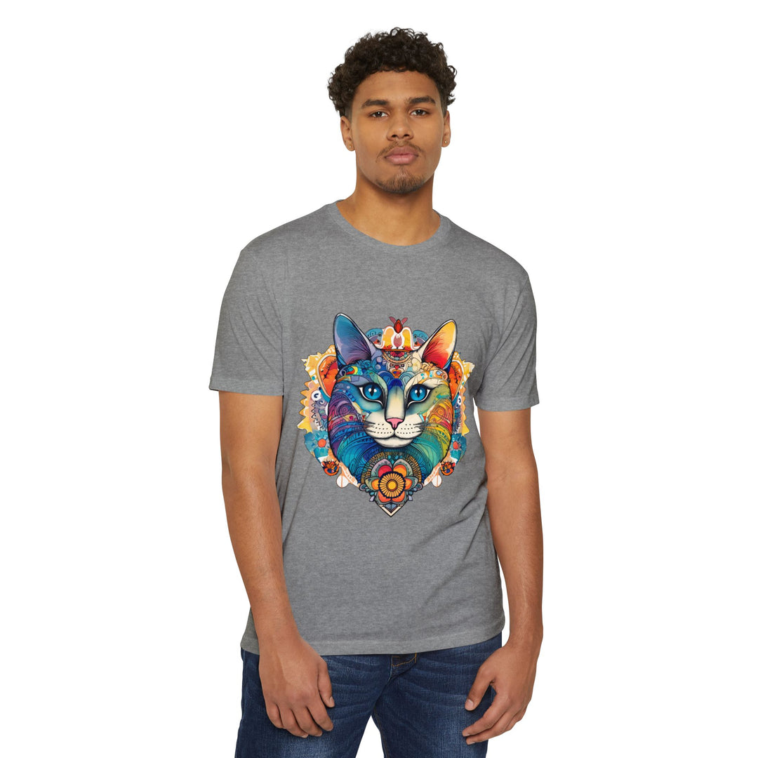 Bohemian Mandala Cat Shirt - Vibrant Feline Art Design