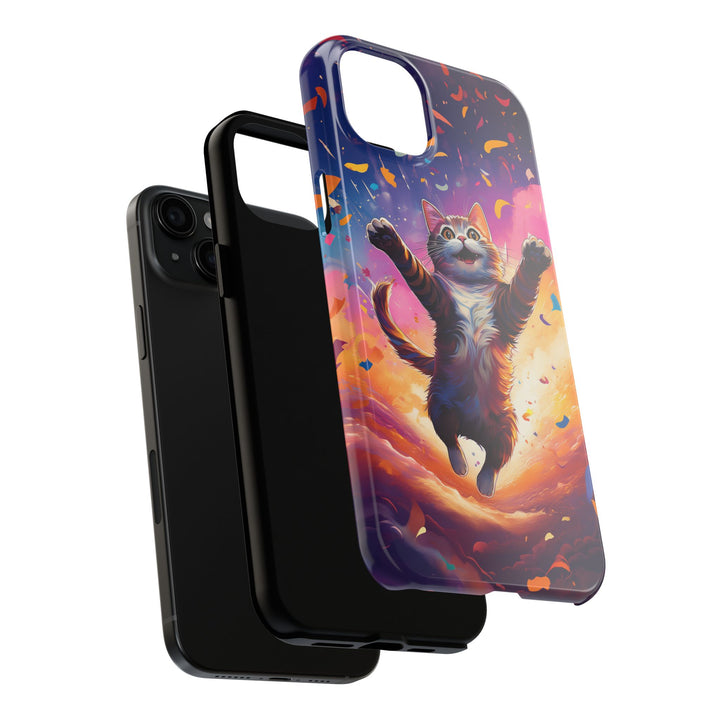 Celebration Cat Tough Phone Case – Bold Protection with a Burst of Fun