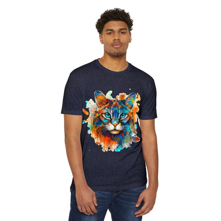 Vibrant Abstract Cat Shirt - Majestic Feline Art