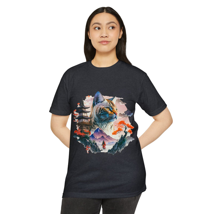 Samurai Spirit Cat Top - Unisex Traditional Art T-Shirt