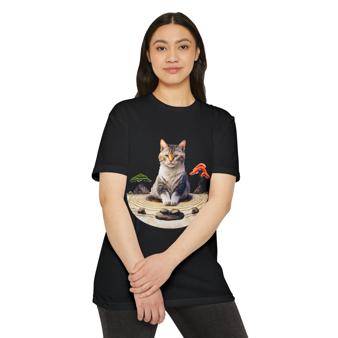 Zen Garden Cat Shirt - Tranquil Feline Art Design