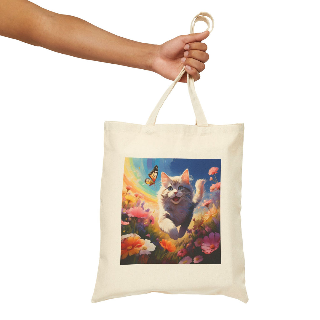 Joyful Cat in Bloom Tote – Carry Happiness Everywhere