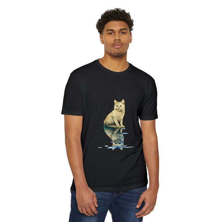 Reflective Feline T-Shirt - Subtle Cat Art