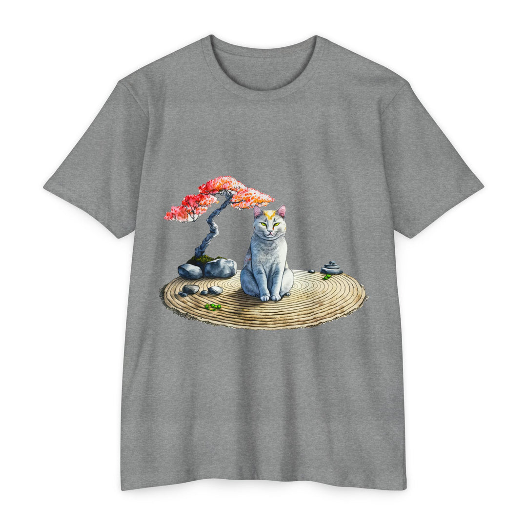 Peaceful Zen Garden Cat Shirt - Serene Feline Art Design