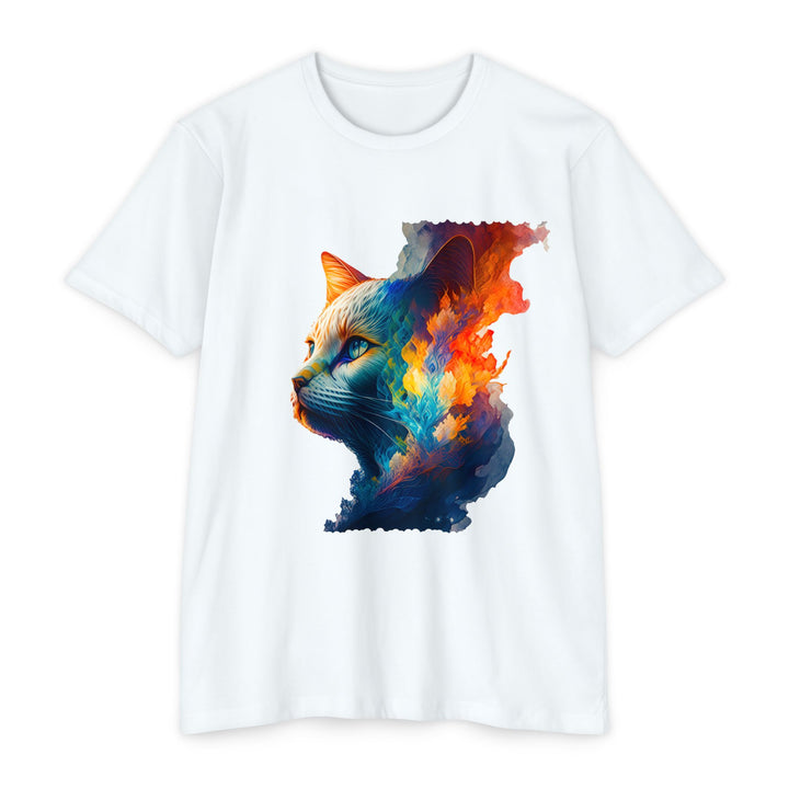 Ethereal Feline Majesty Art Top - Mystical Cat Design