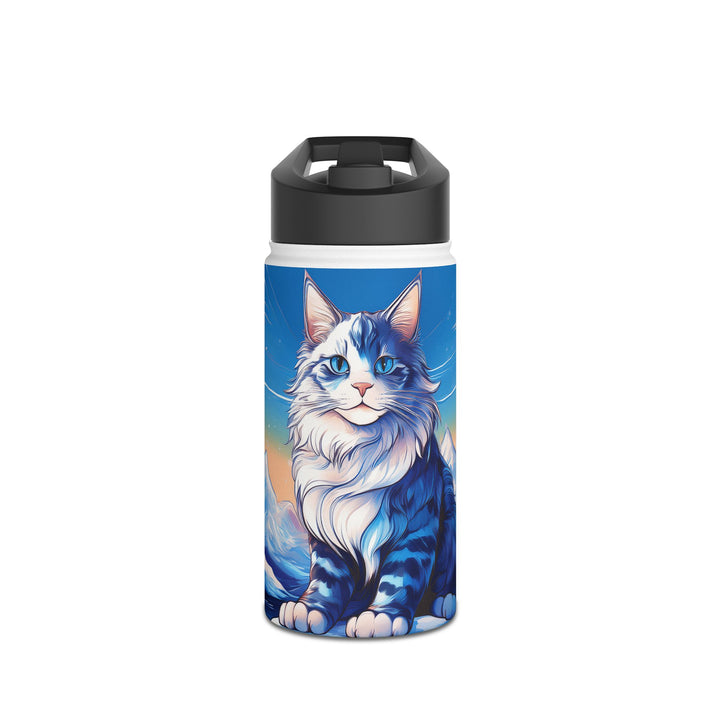 Majestic Mountain Cat Stainless Steel Water Bottle – Hydration for Every Adventure