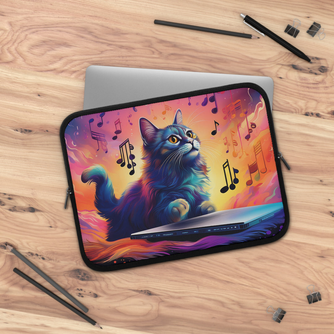 Feline Composer: Musical Inspiration Laptop Sleeve