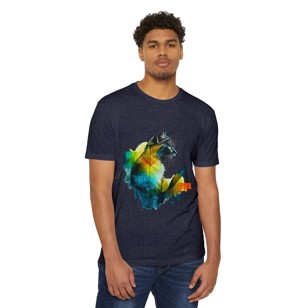 Spectral Cat Silhouette Top - Unisex Abstract Art T-Shirt