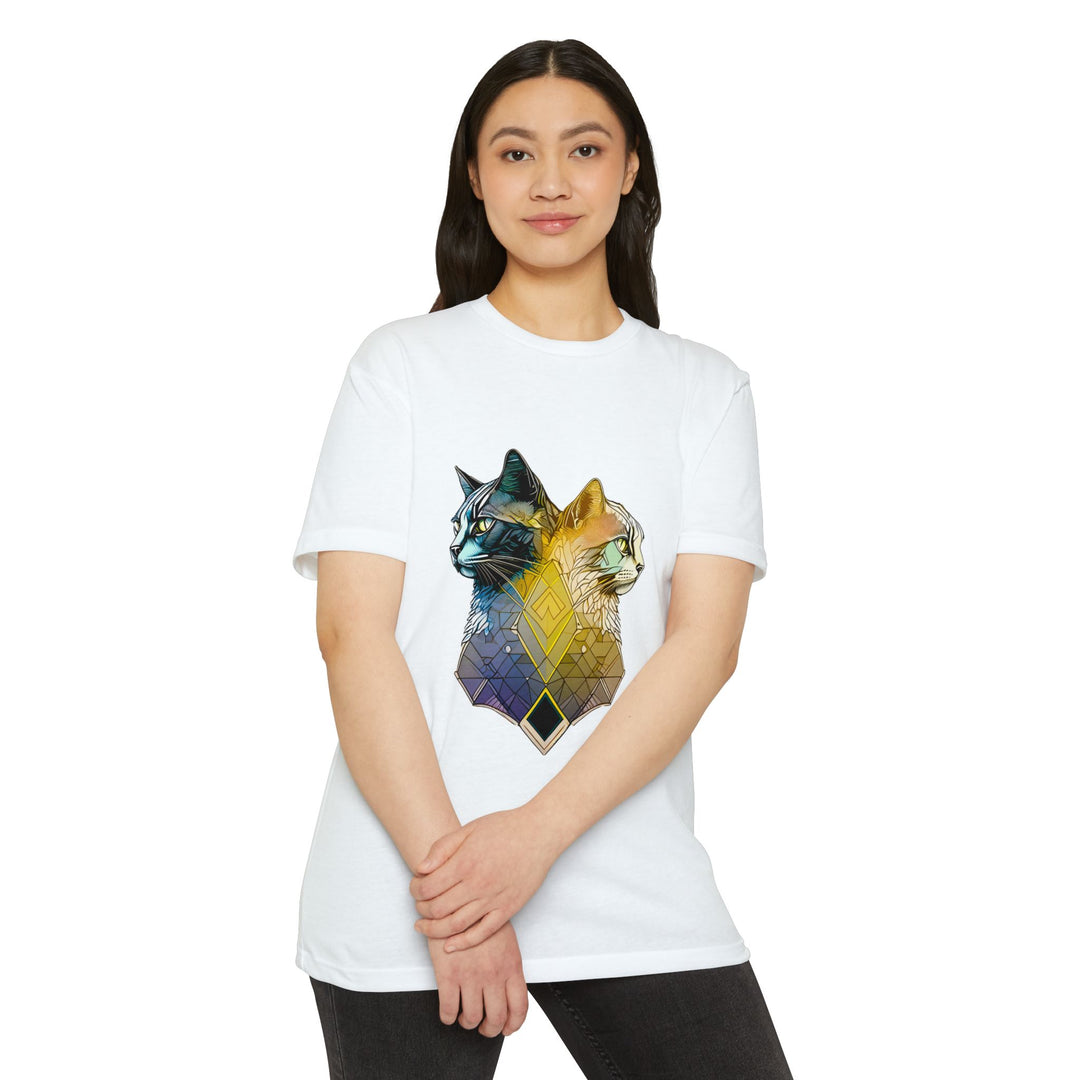 Dual Essence Cat Top - Unisex Modern Art T-Shirt