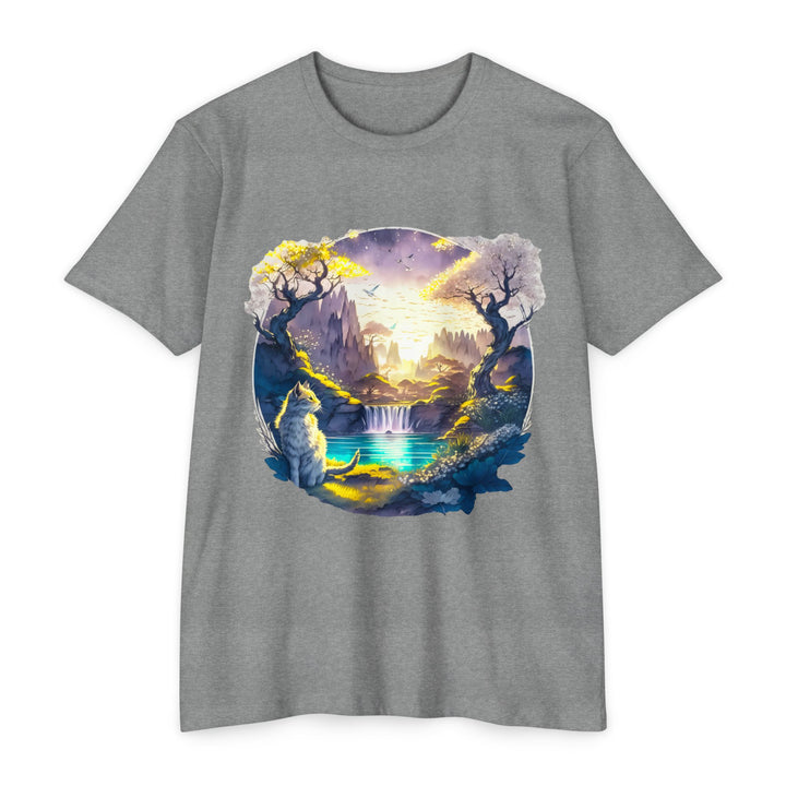 Mystical Realm Cat Top- Unisex Fantasy Landscape T-Shirt