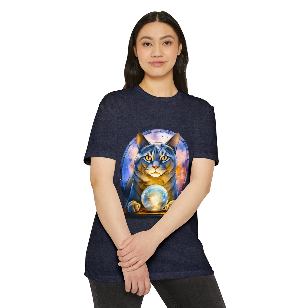 Mystical Cat with Crystal Ball Shirt - Enigmatic Feline Charm