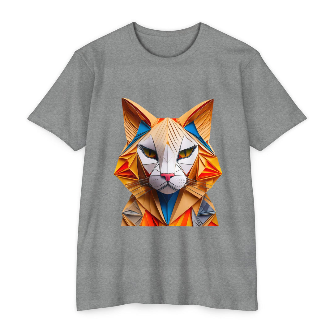 Geometric Feline T-Shirt - Modern Cat Art