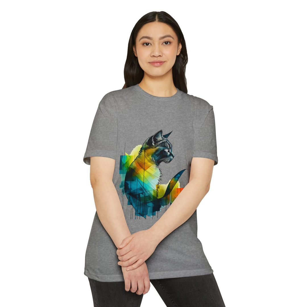 Spectral Cat Silhouette Top - Unisex Abstract Art T-Shirt