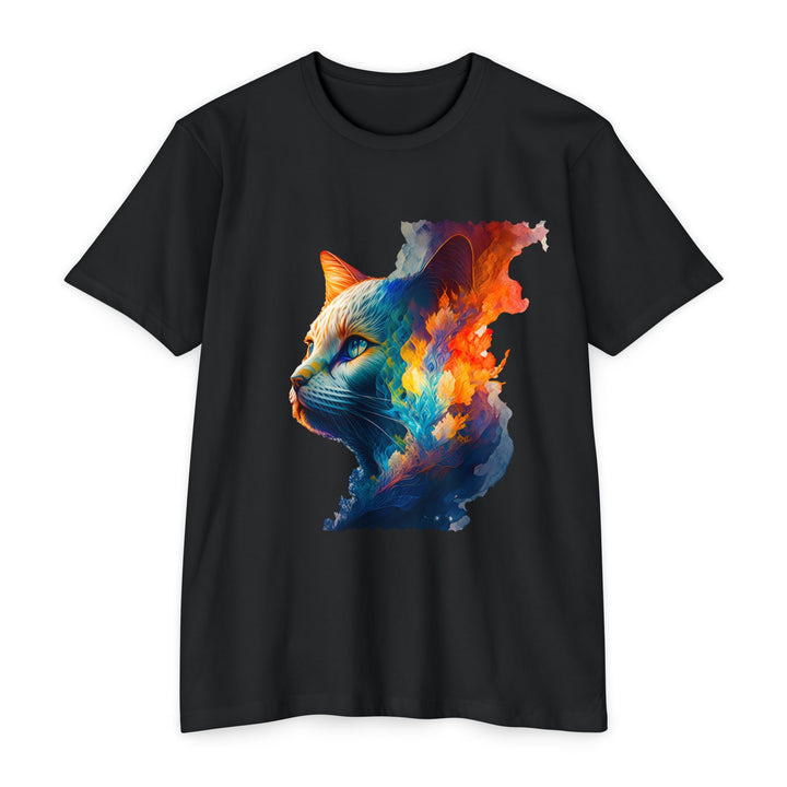 Ethereal Feline Majesty Art Top - Mystical Cat Design