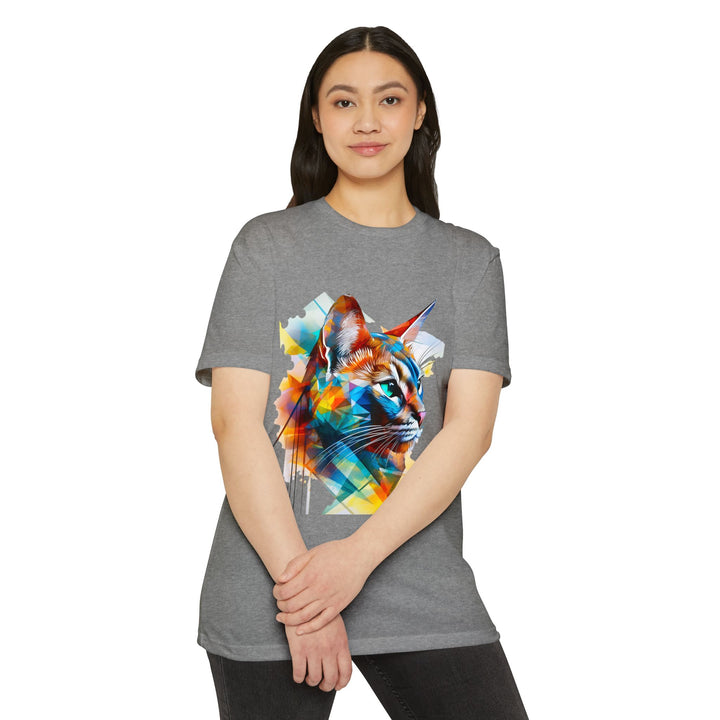 Kaleidoscope Vision Cat Top - Unisex Geometric Art T-Shirt