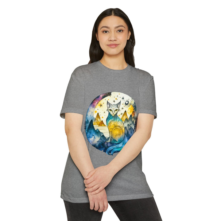 Celestial Cat Dreamscape Top - Unisex Cosmic Journey T-Shirt