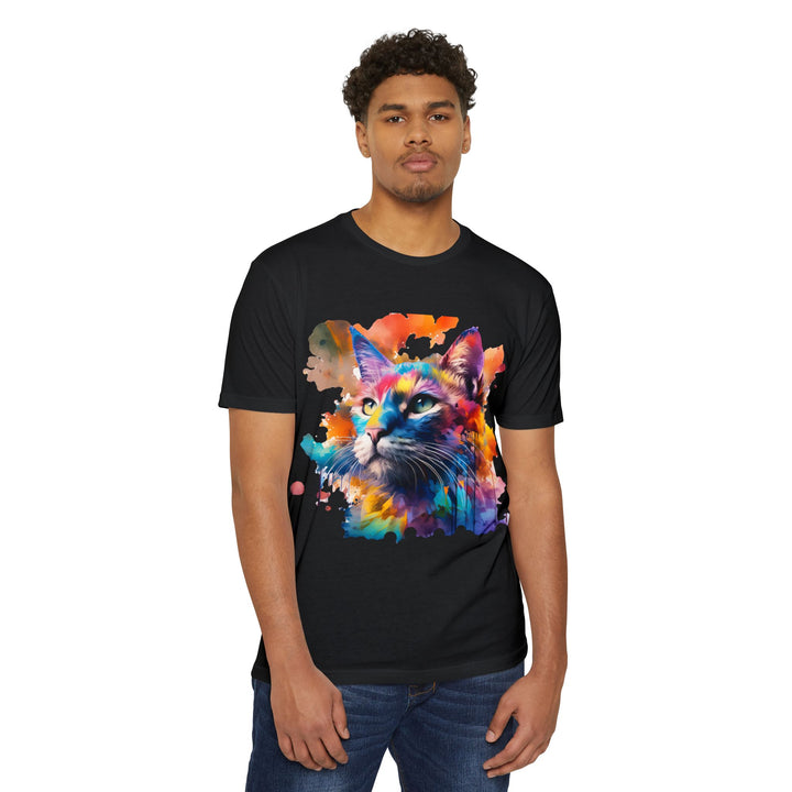 Cosmic Cat T-Shirt - Feline Nebula Art