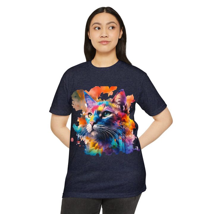 Cosmic Cat T-Shirt - Feline Nebula Art