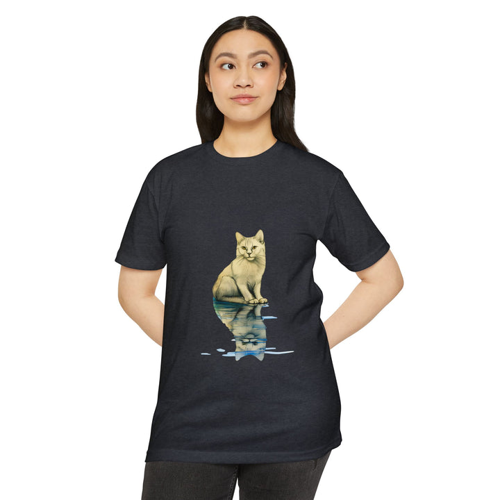 Reflective Feline T-Shirt - Subtle Cat Art