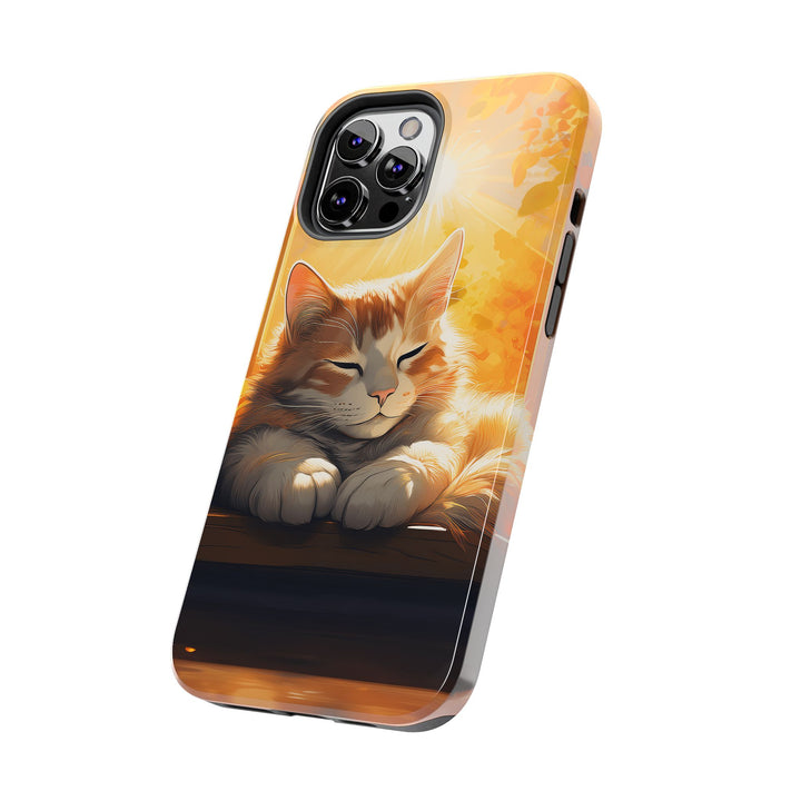 Sunlit Cat Tough Phone Case – Warmth and Protection in One