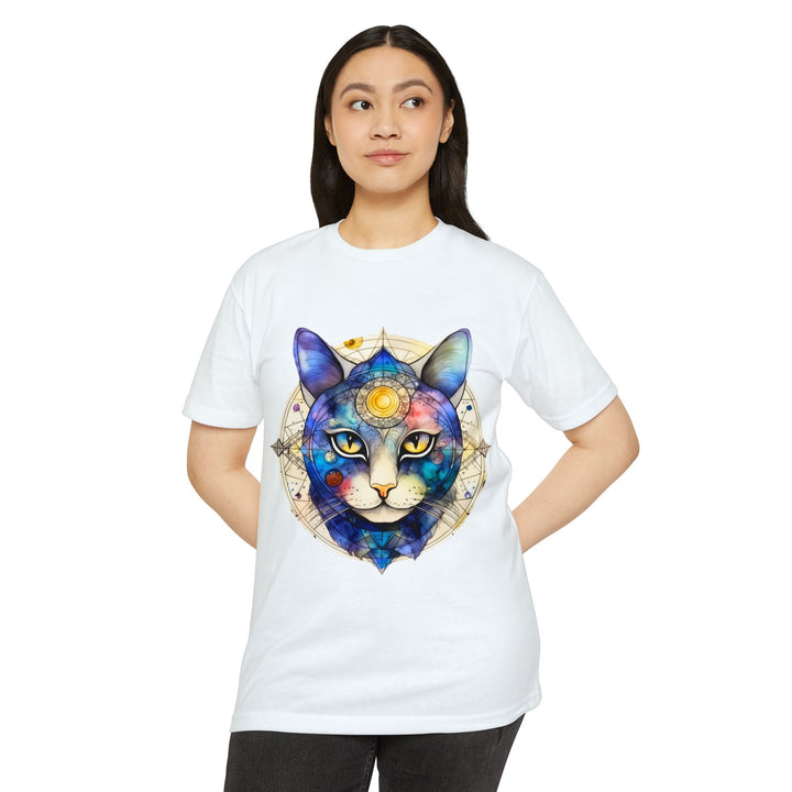 Cosmic Cat Universe Top - Galactic Feline Artistry