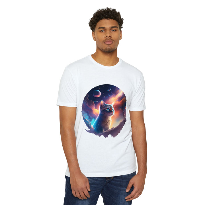 Galactic Cat Gaze Shirt - Celestial Wonders Design