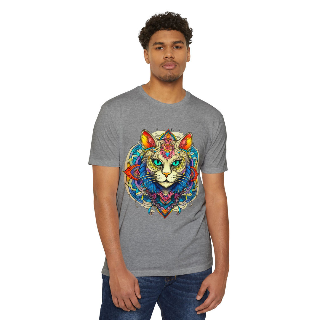 Mystic Mandala Cat Top - Unisex Spiritual Art T-Shirt