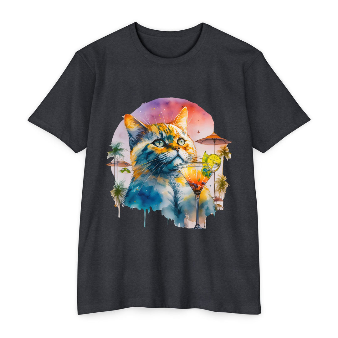 Tropical Feline Bliss Art Top - Vacation Vibes Cat Design