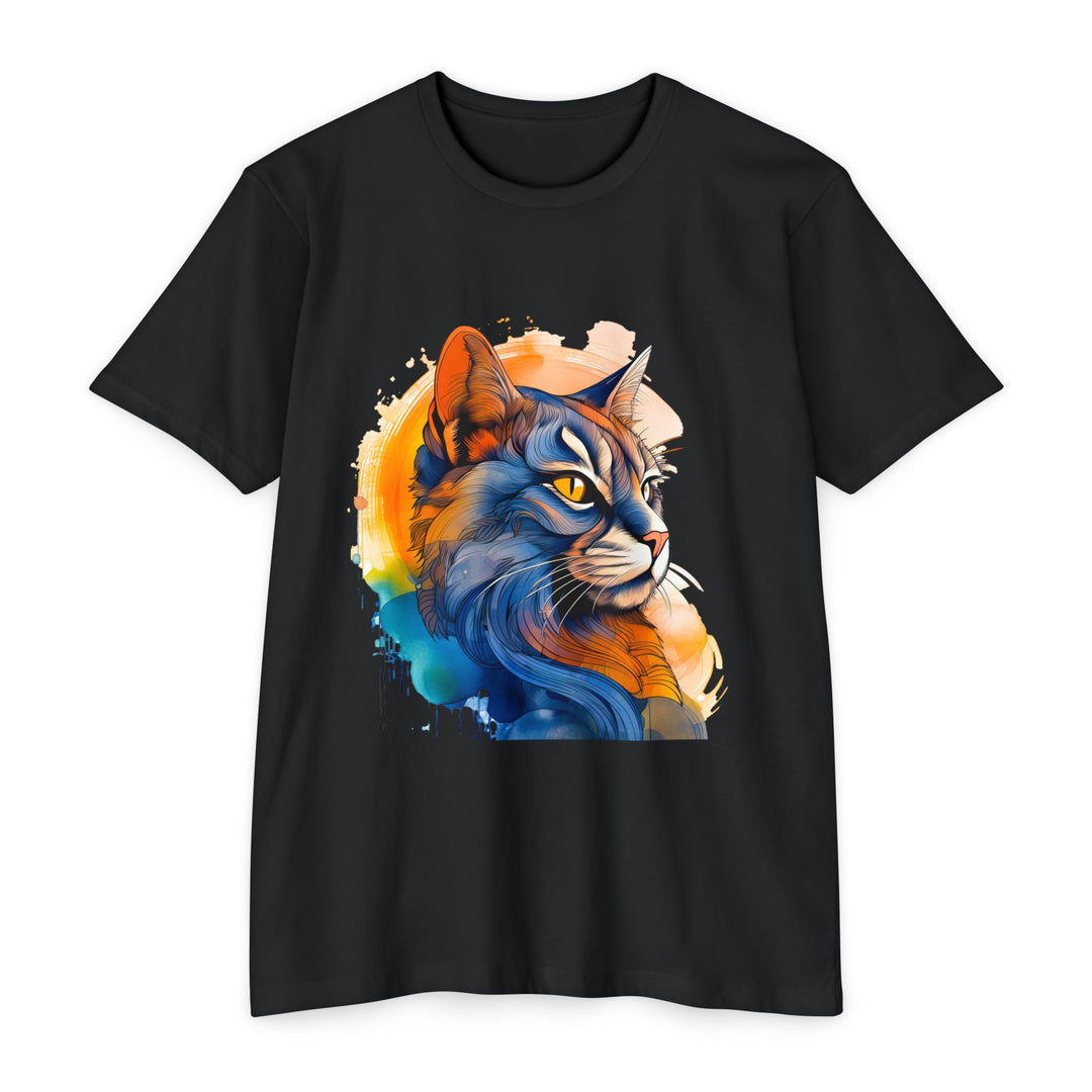 Sunset Gaze Cat Top - Unisex Vivid Portrait T-Shirt