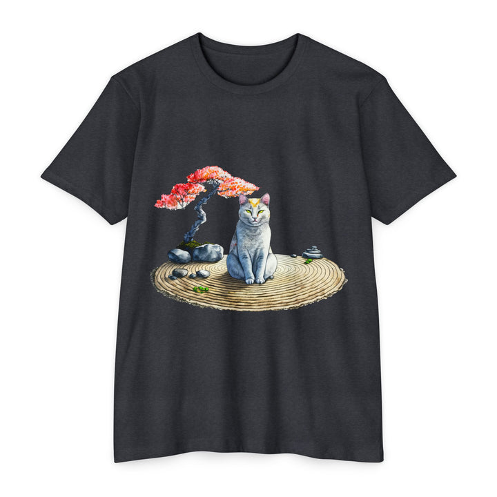 Peaceful Zen Garden Cat Shirt - Serene Feline Art Design