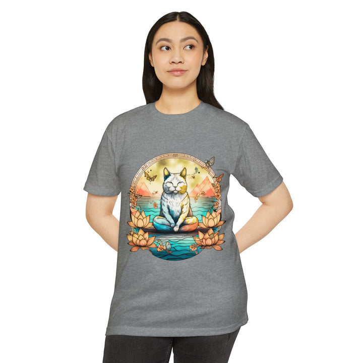 Zen Cat T-Shirt - Tranquil Lotus Meditation