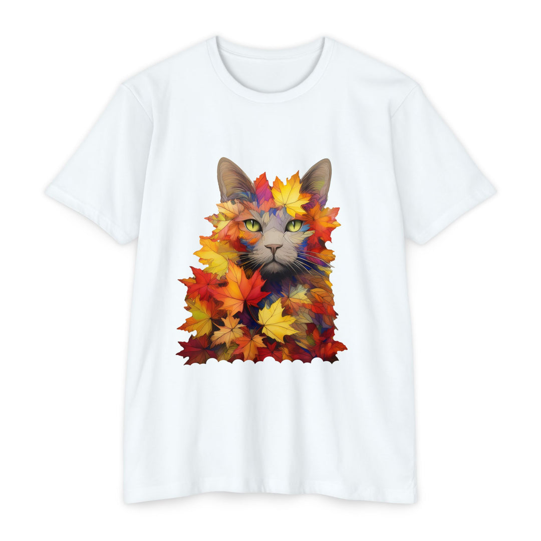 Autumnal Elegance Top - Mystical Feline in Fall Foliage