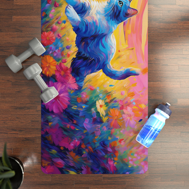 Blossom Cat Yoga Mat – Flow Through Fields of Floral Bliss