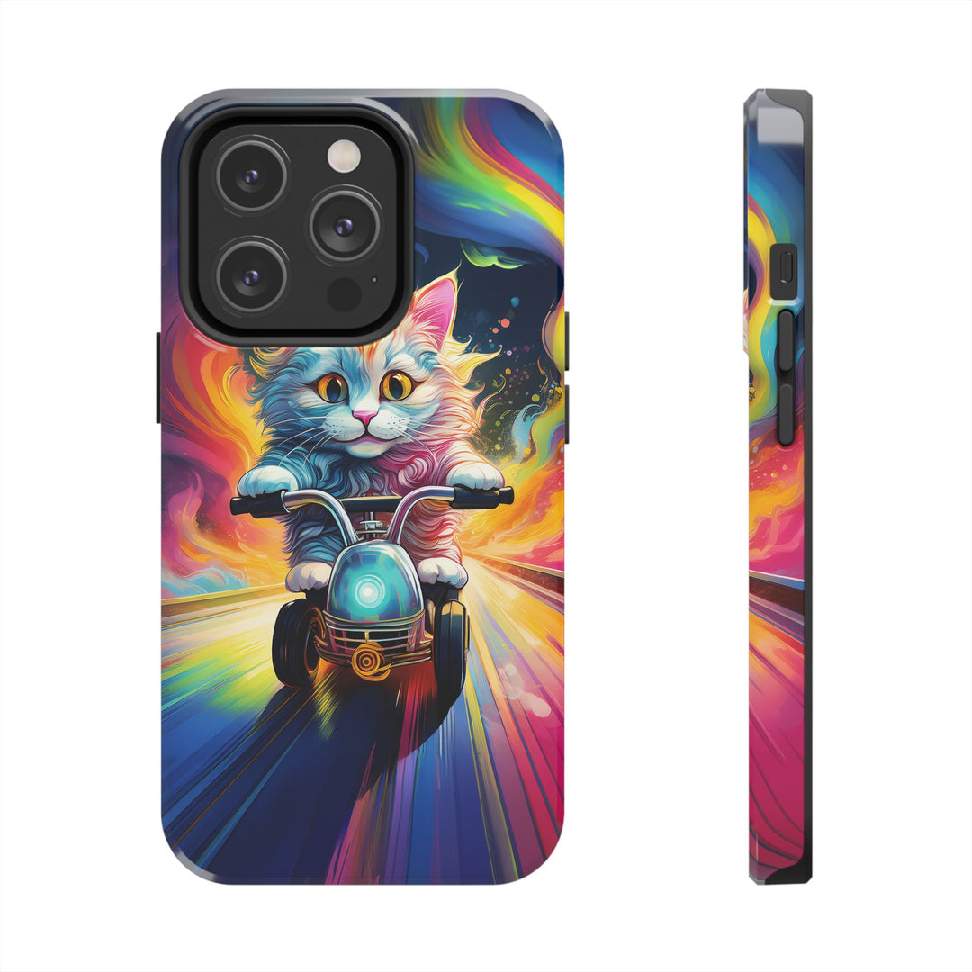 Motorbike Cat Tough Phone Case – Bold Protection with a Dash of Adventure