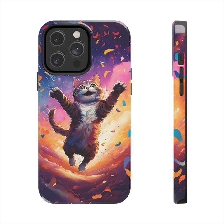 Celebration Cat Tough Phone Case – Bold Protection with a Burst of Fun