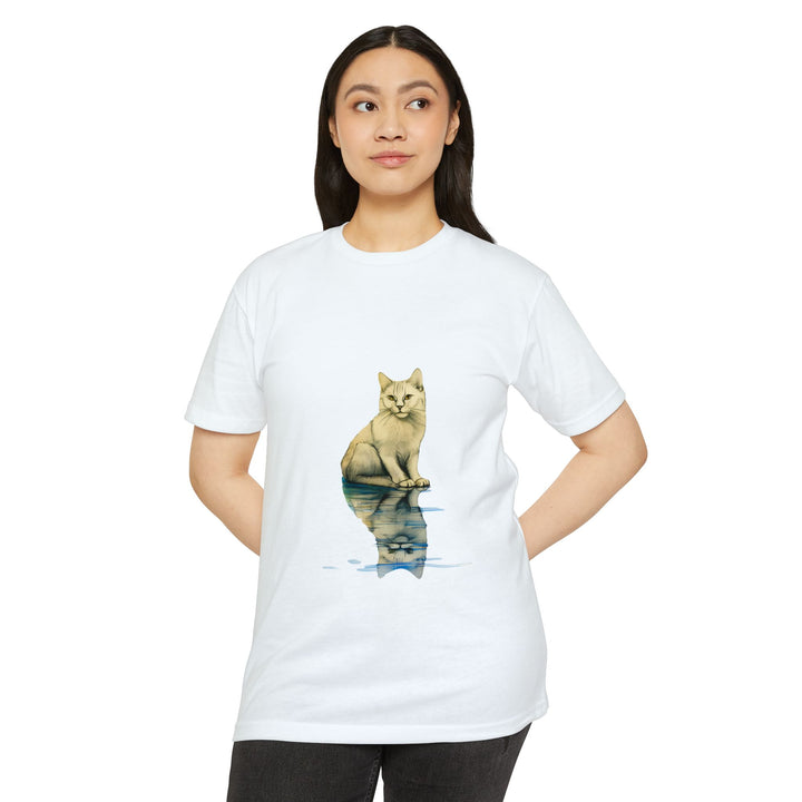 Reflective Feline T-Shirt - Subtle Cat Art