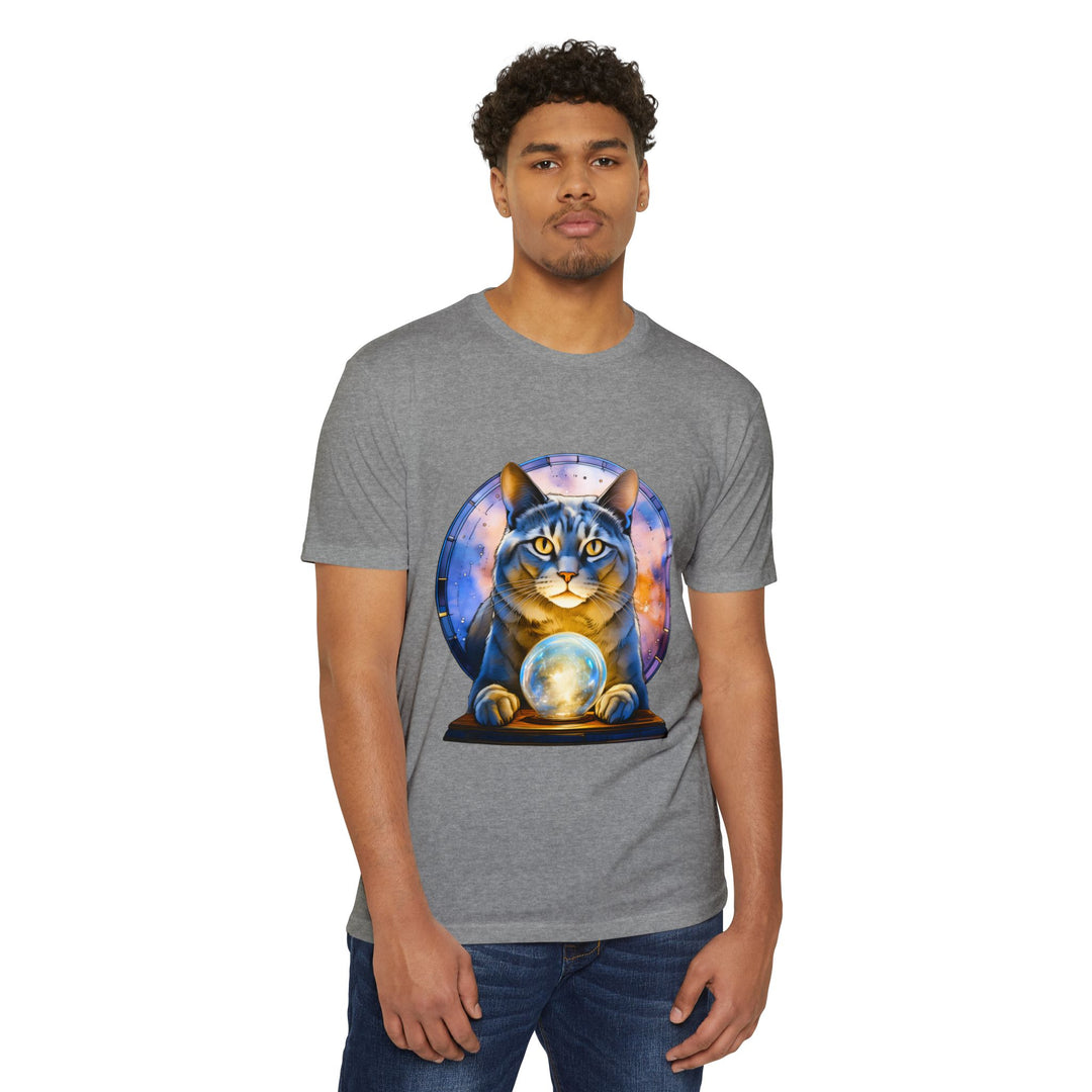 Mystical Cat with Crystal Ball Shirt - Enigmatic Feline Charm