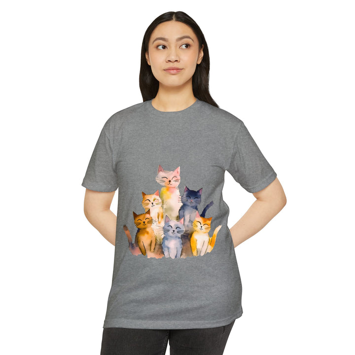 Charming Cat Family Shirt - Adorable Feline Gathering Design