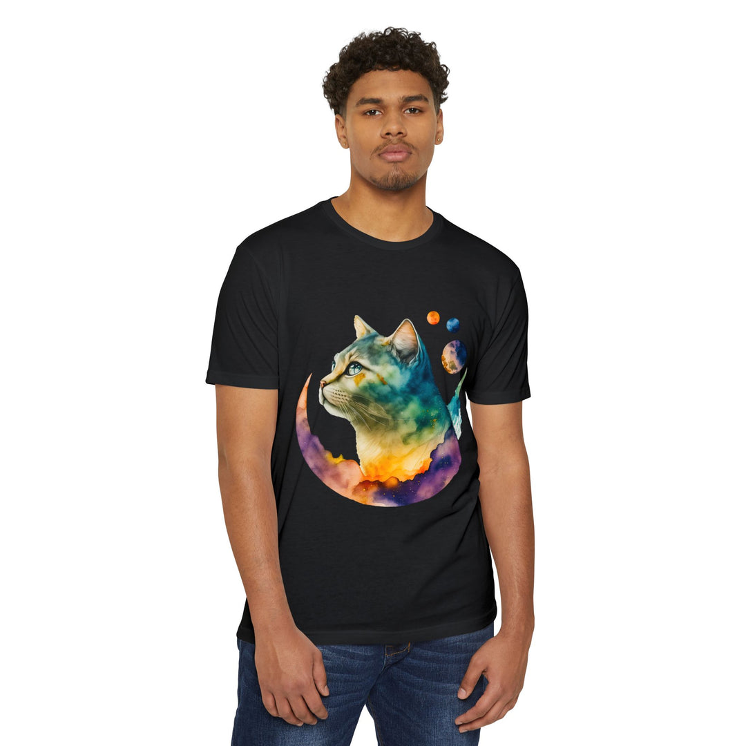 Lunar Cat Shirt - Celestial Feline Art Design