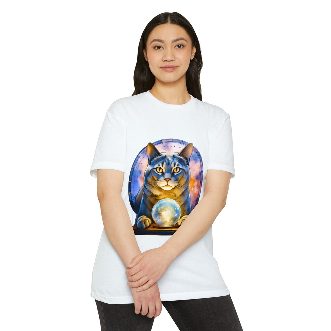 Mystical Cat with Crystal Ball Shirt - Enigmatic Feline Charm