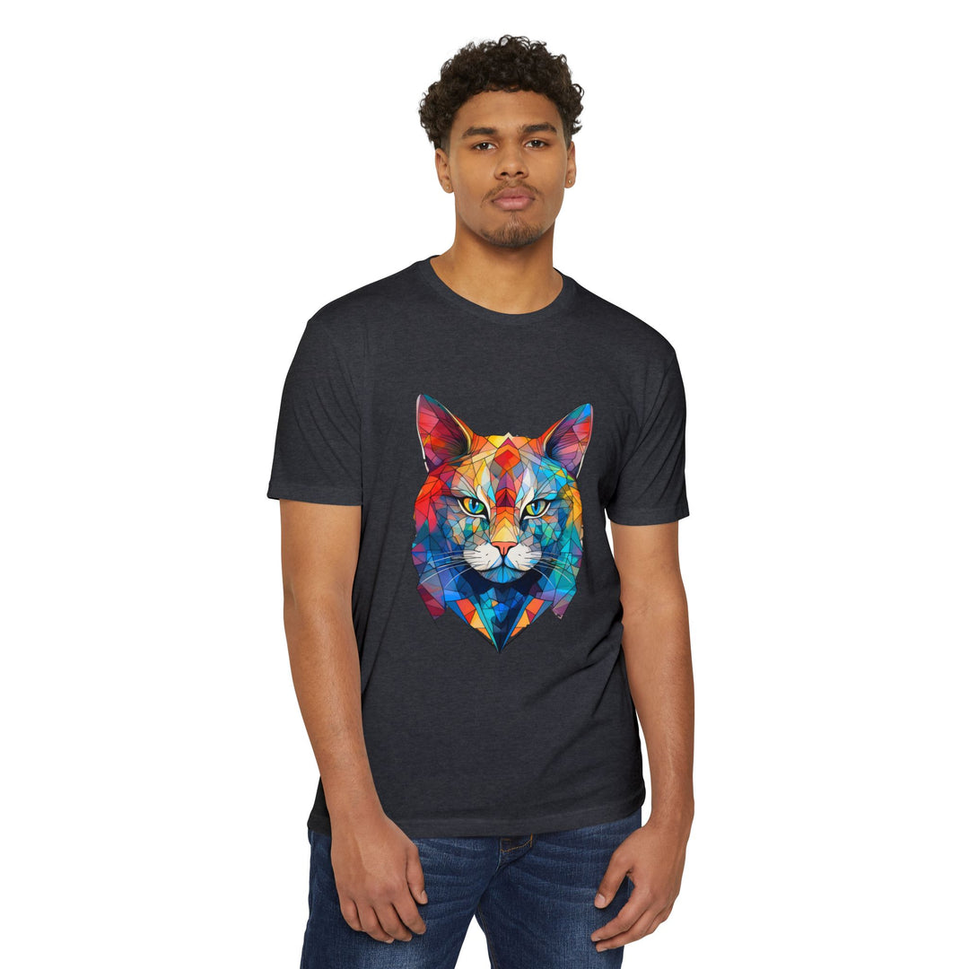 Kaleidoscope Cat Top - Unisex Ultra-Soft CVC Jersey T-Shirt