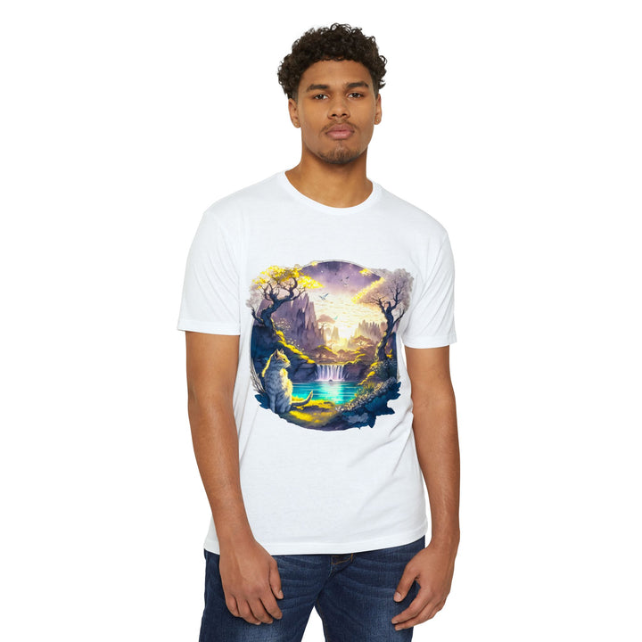 Mystical Realm Cat Top- Unisex Fantasy Landscape T-Shirt