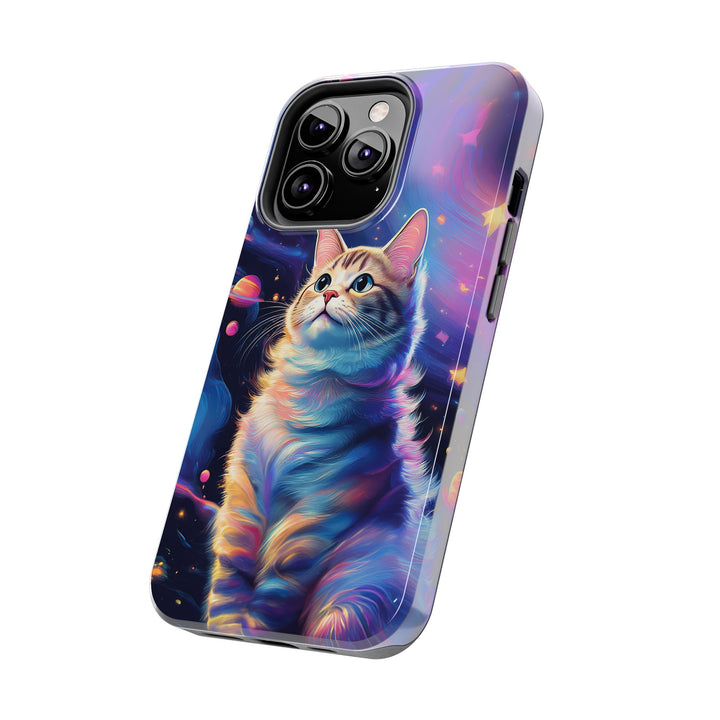 Cosmic Cat Tough Phone Case – Stellar Protection for Your Device