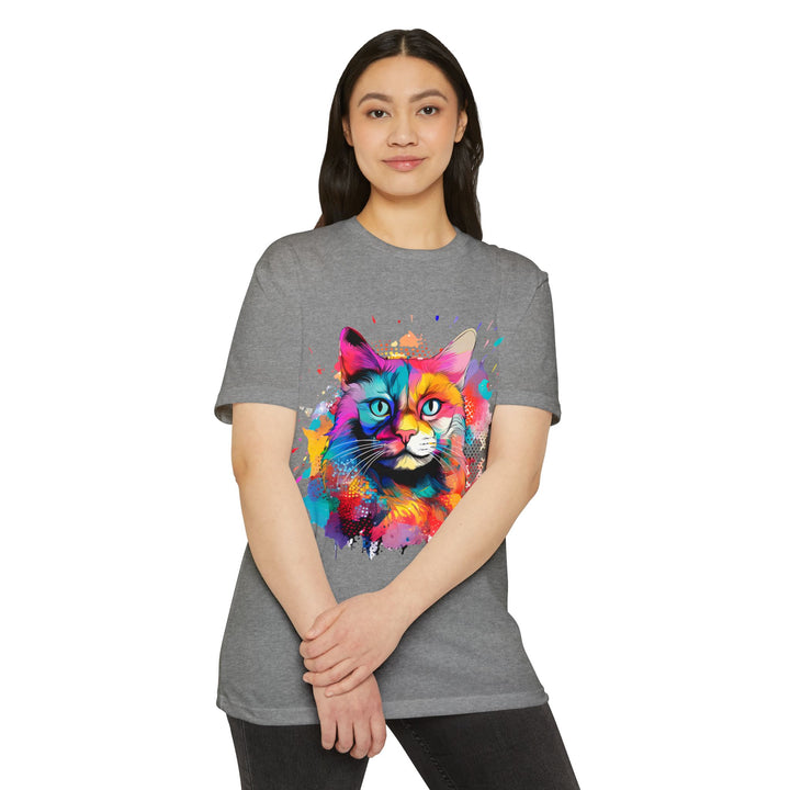 Color Burst Cat Top - Unisex Vibrant Art T-Shirt