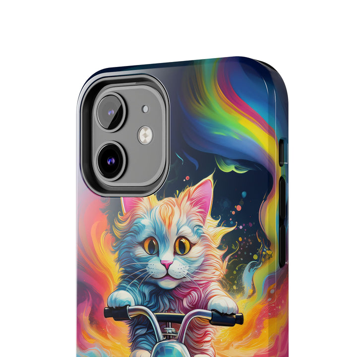 Motorbike Cat Tough Phone Case – Bold Protection with a Dash of Adventure