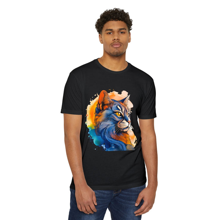 Sunset Gaze Cat Top - Unisex Vivid Portrait T-Shirt