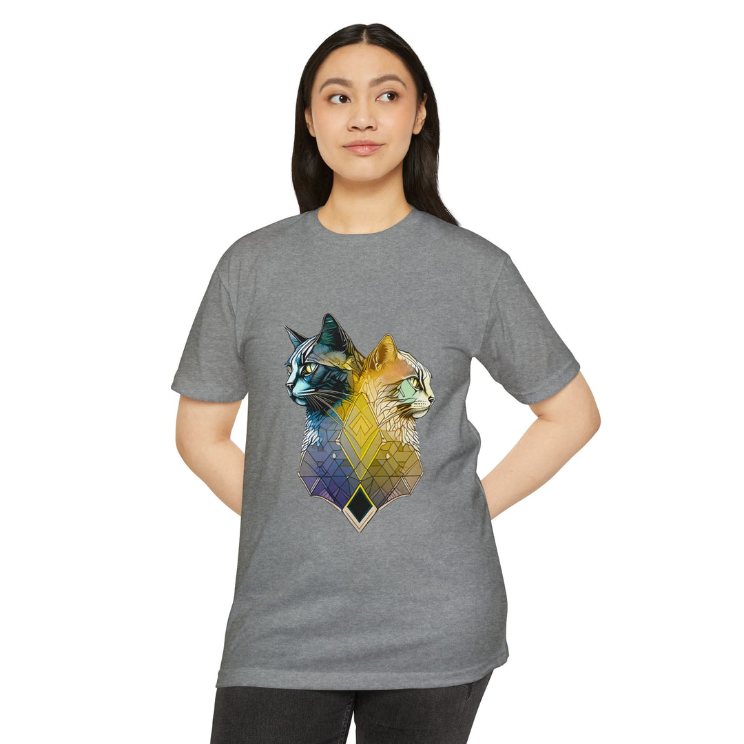 Dual Essence Cat Top - Unisex Modern Art T-Shirt