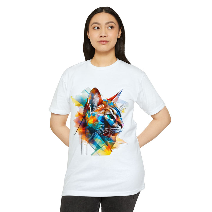 Kaleidoscope Vision Cat Top - Unisex Geometric Art T-Shirt