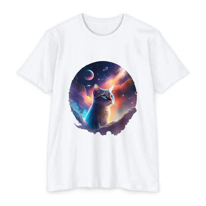 Galactic Cat Gaze Shirt - Celestial Wonders Design